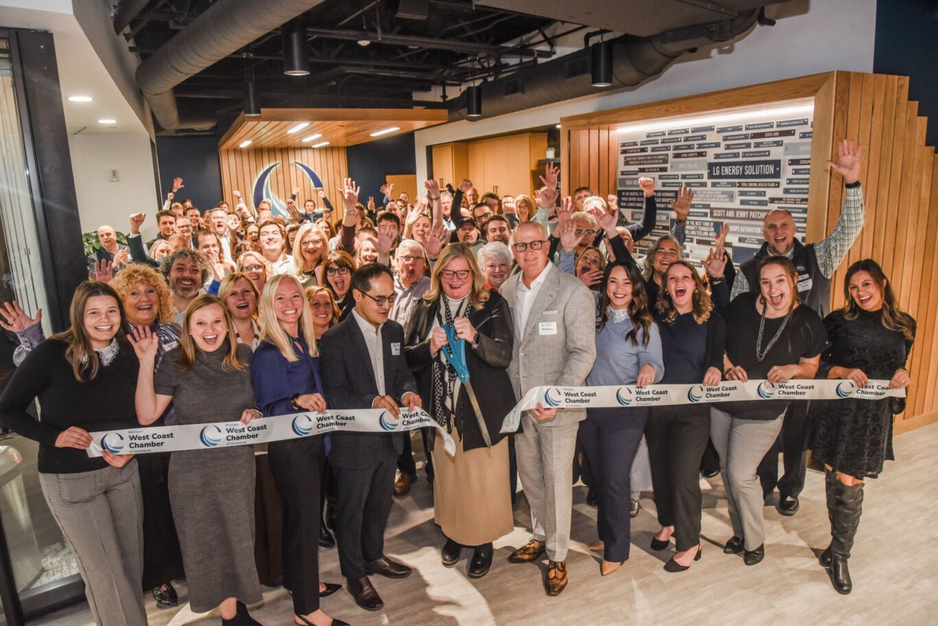 Ribbon-cutting ceremony at the West Coast Chamber’s new headquarters
(Source: Michigan West Coast Chamber of Commerce LinkedIn)
